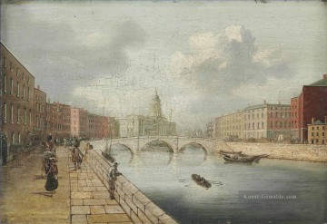 Ein Blick auf den Fluss Liffey Dublin von William Sadler Stadt Ölgemälde